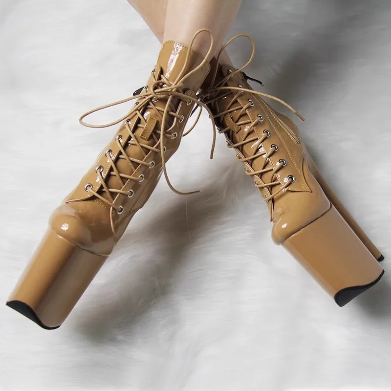

20cm runway boots, 8-inch high-heeled short boots, fashion super high heels, pole dancing and ankle boots