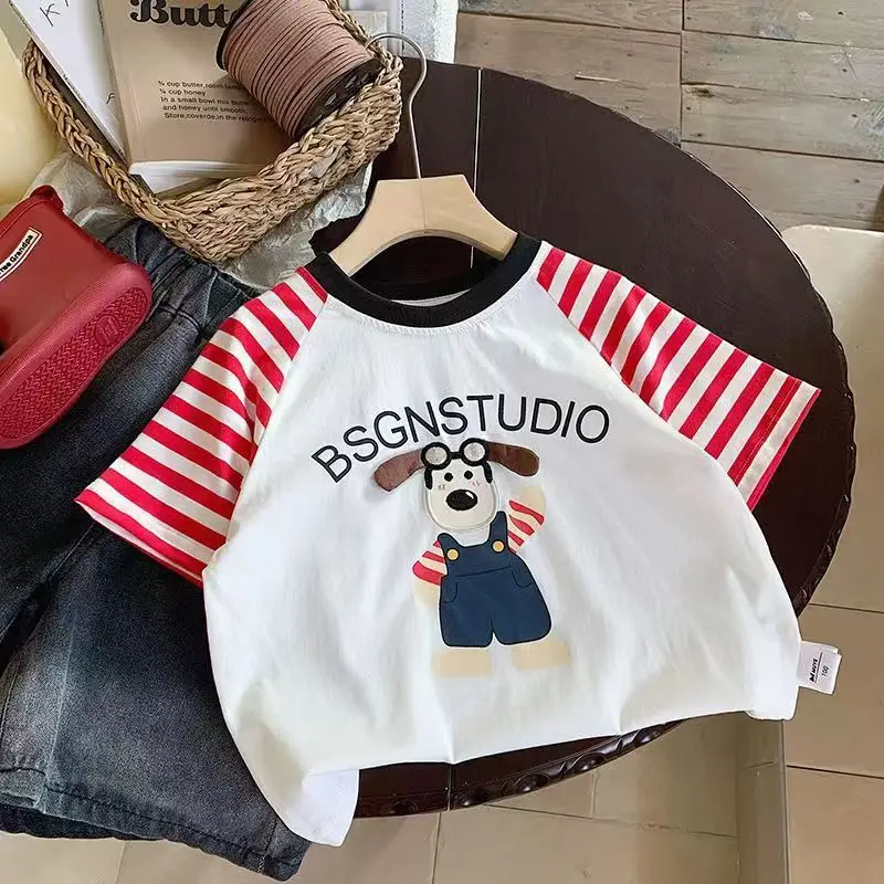 Baby Denim Overalls Shorts Kinderkleding Zomer Nieuwe Koreaanse versie Jongen en meisje Cartoon Puppy Casual Shorts