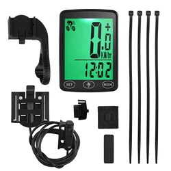 LIXADA Waterproof Bike Computer with LED Backlight Bicycle Speedometer Odometer Calorie Counter and Temperature Display for Bike