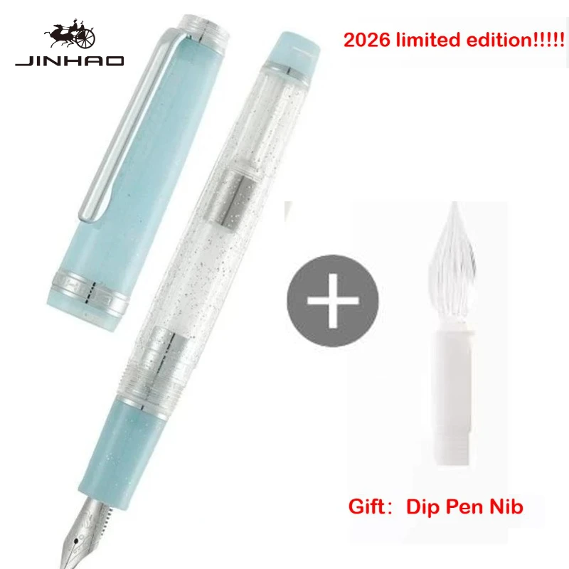 JINHAO 82 Fountain Pen Rose Gold Clip Macaron Color With Glass Pen Tip Set Calligraphy Pen Stationery School Office Supplies
