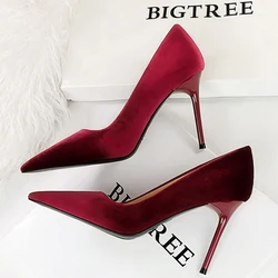 BIGTREE Shoes Suede Women Pumps 2026 New High Heels Fashion Sexy Party Shoes Stiletto Ladies Shoes Women Heels Plus Size 42 43