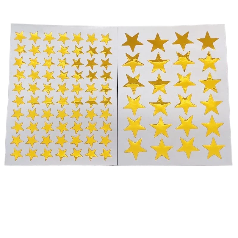 10 Sheets/bag Gold Star Sticker Stamping Five Pointed Star Sticker Children's Reward Sticker Teacher Praise Label