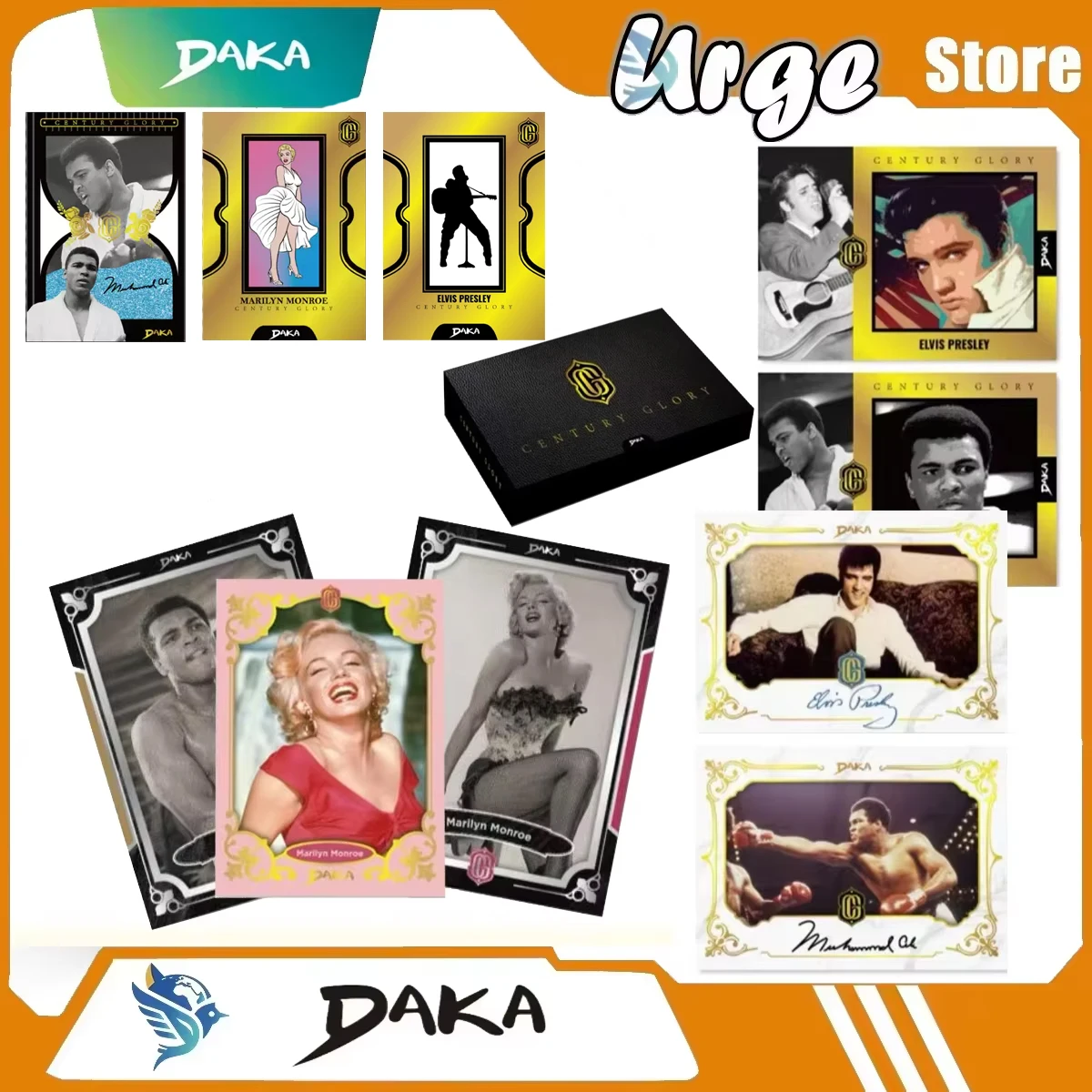 

DAKA American Legends Series Collectible Cards Hollywood Legendary Actress Marilyn Monroe Boxer Ali Rock Star Elvis Presley Rare