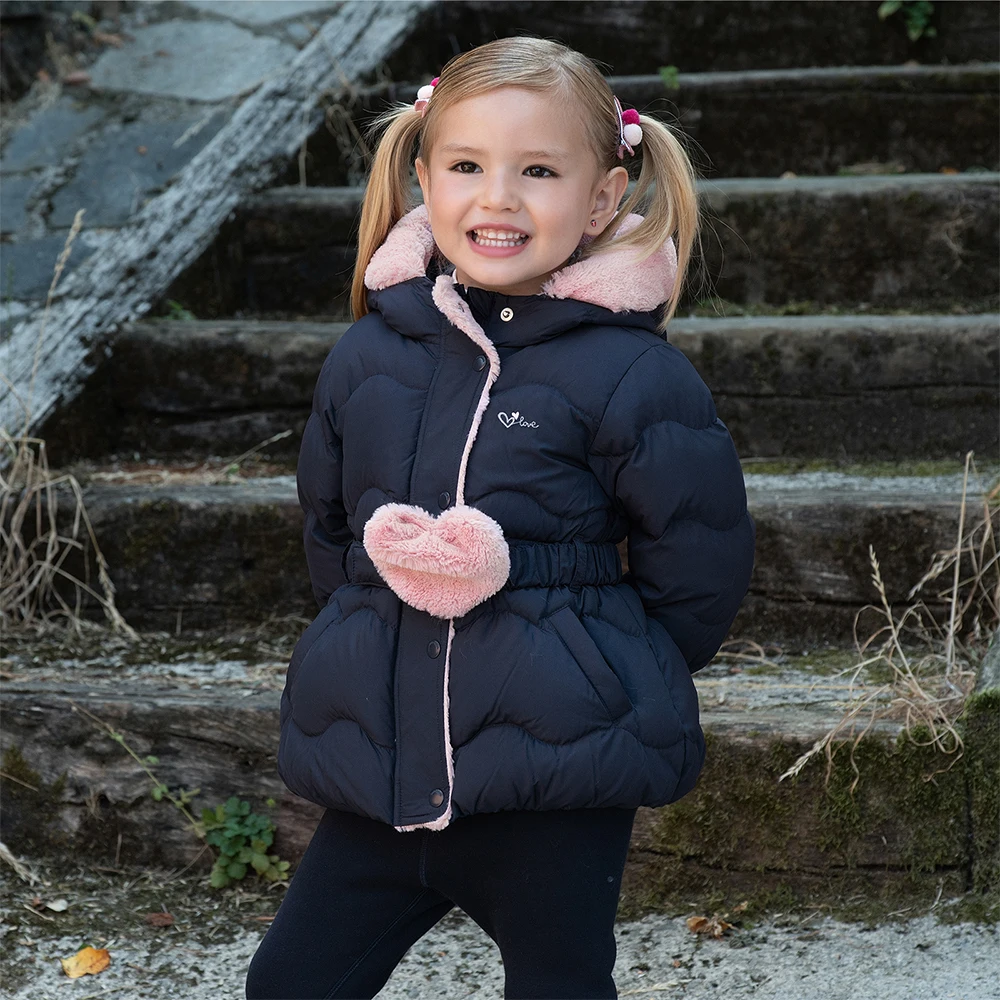 Dave Bella Girls Down Jacket Autumn Winter Baby Velvet Hooded Children Thicken Coat Waterproof Outerwear Kids Clothing DB4254547