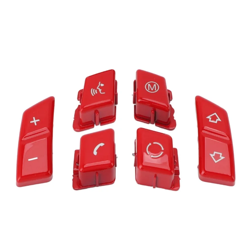 6PCS Steering Wheel Control Button Sporty Decorative Interior Steering Wheel Buttons Set Replacement For 1 3 Series E90 E92 E93