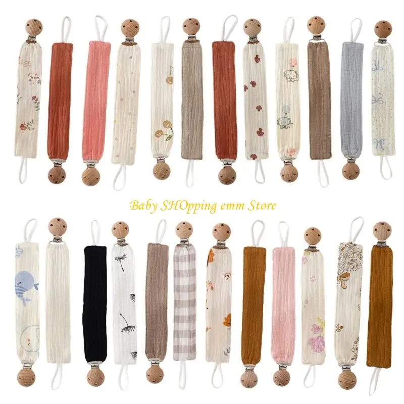 

23GD Natural Pacifier Holder With Cotton Cord Safe Easy to Clean for Infants Use