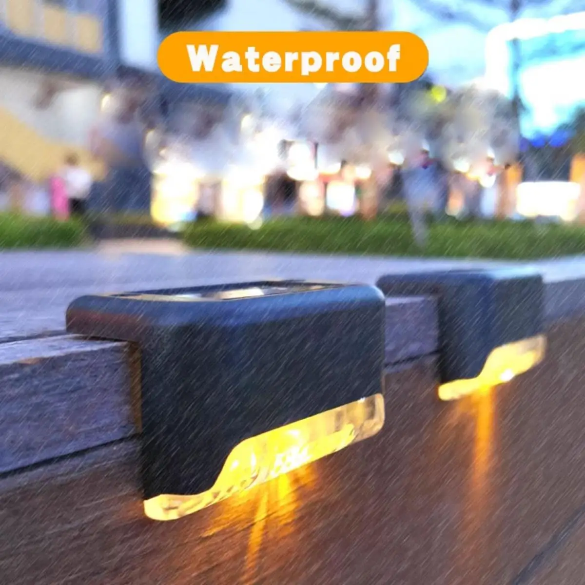 4PCS Solar Light Outdoor Waterproof Wall Lights Solar Staircase Light for Deck Ladder Fence Courtyard Step Landscape Lamp