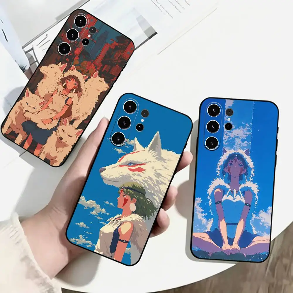 Princess-S Mononoke San Phone Case Black Silicone Soft For Samsung S25,S24,S21,S22,S23,S30,Ultra,S20,Plus,Fe,Lite