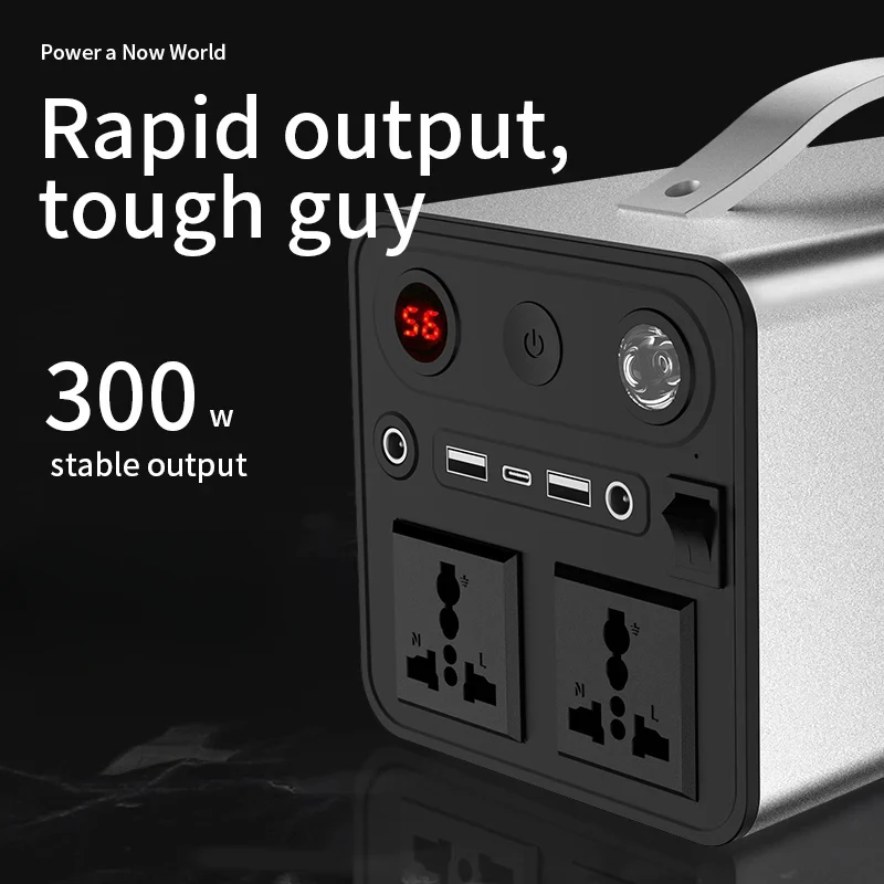 Portable Power Station Outdoor Emergency Power Supply Power Bank Generator DC Output Battery Charger 84000mAh 300W