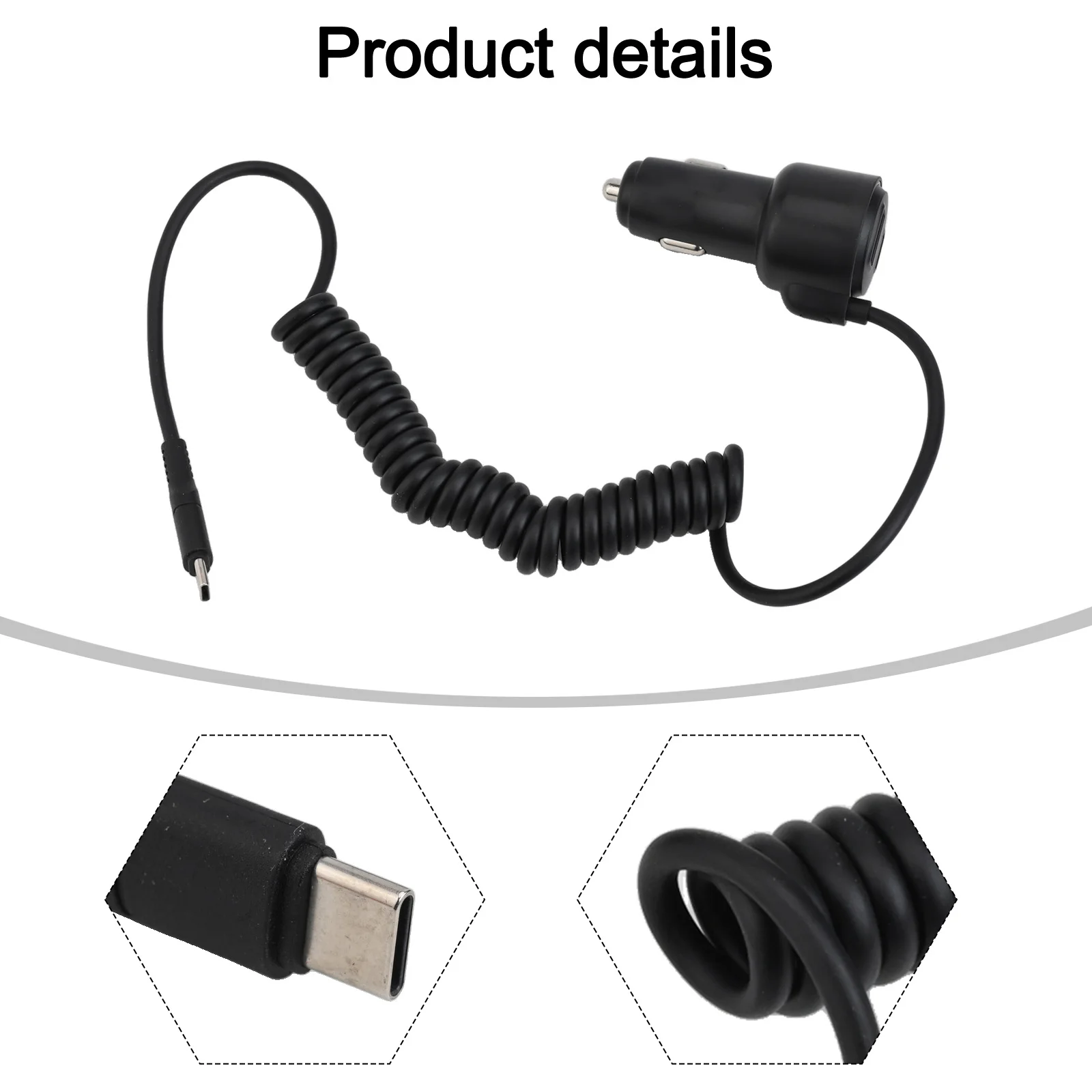 Coiled Cable Charger USB C Fast Charging Over-current Protection Over-voltage Protection Overheating Protection