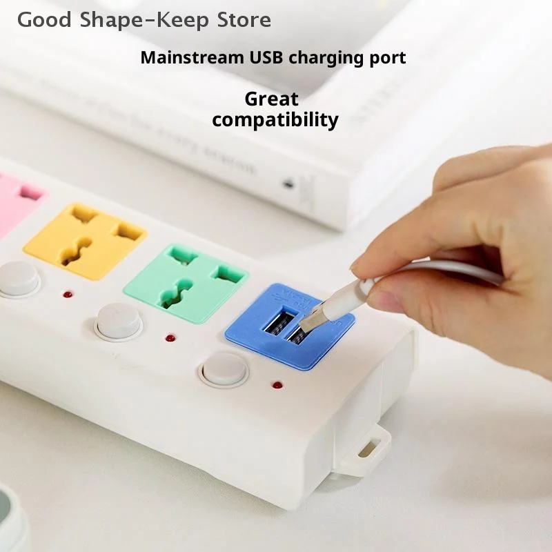 1pc Multi-functional socket Durable 2/3/5/6/8M USB Charger With USB Power Strip Switch Extension Electrical Home