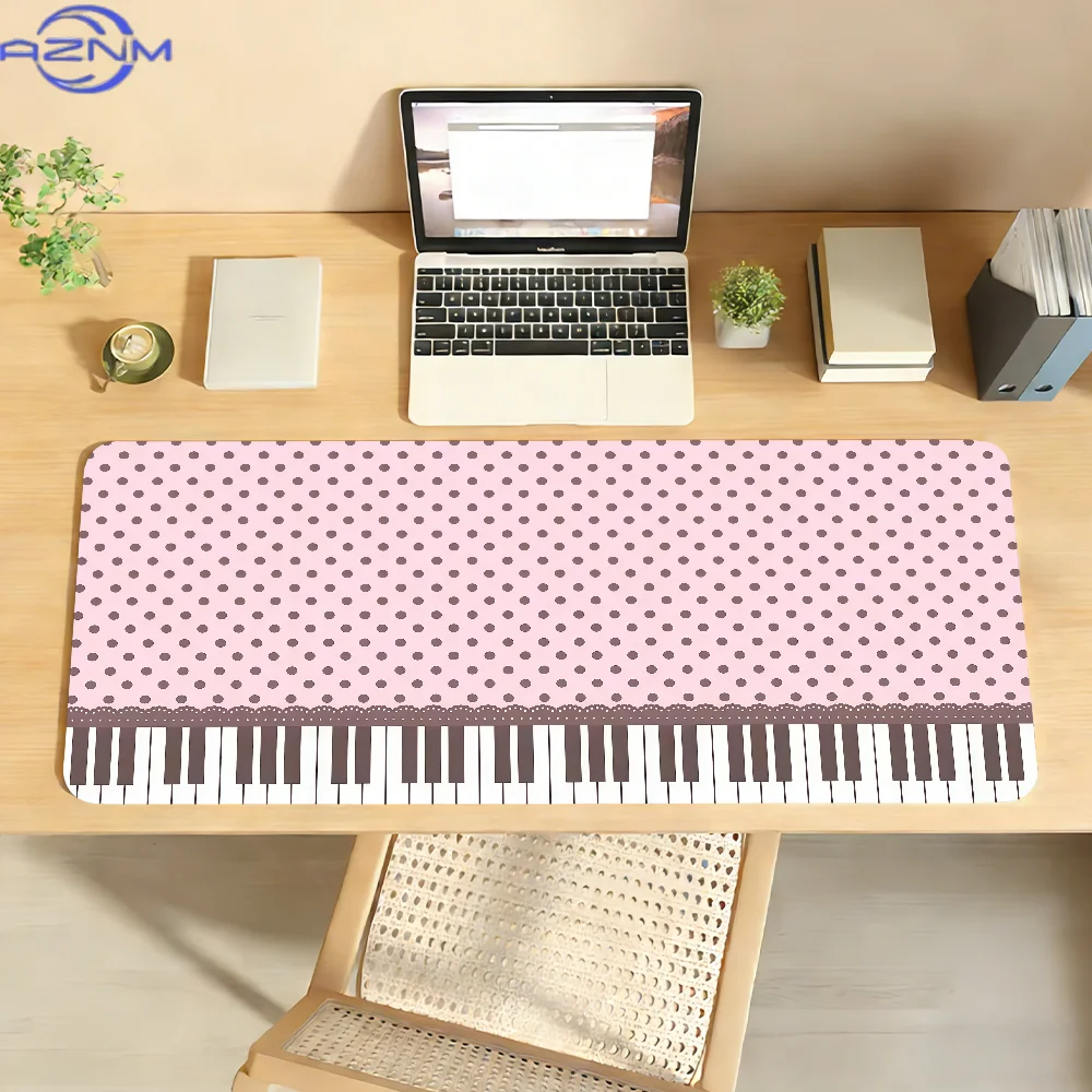 Piano Key Polka Dots Y2k Pink Girl Mouse Pad For Office Gaming And Keyboards Non-Slip Large Waterproof