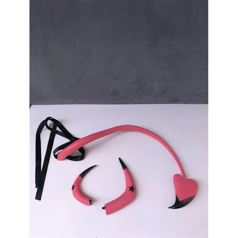 

2025 yiyi 1 Set Hazbin Hotel Helluva Boss Verosika Mayday Cosplay Horns with Tails Headwear Pin Hair Clip Anime Hal