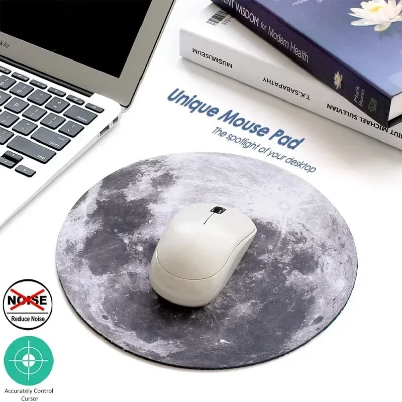 Kawaii rundes himmlisches Mauspad, weiche Matte für Spiel, Computer, Kappe, Schreibtischunterlage, rutschfest, Gummi, PC, wasserdicht, Büro-Mauspad, 22 cm