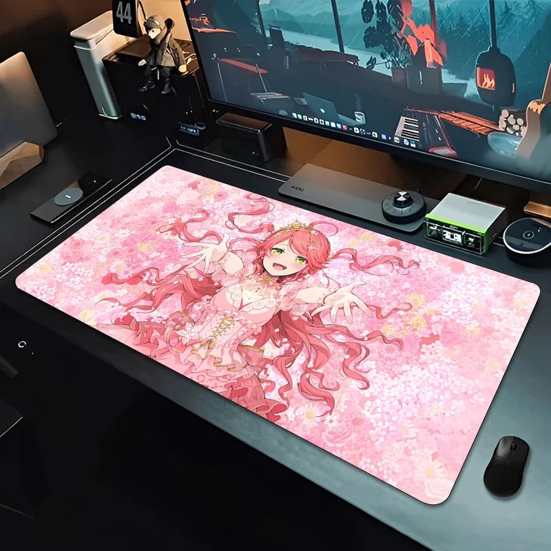 Hololive Sakura Miko Mouse pad Kawaii Large rubber keyboard mouse carpet anti-slip gamer mouse pad laptop PC carpet Mousepad