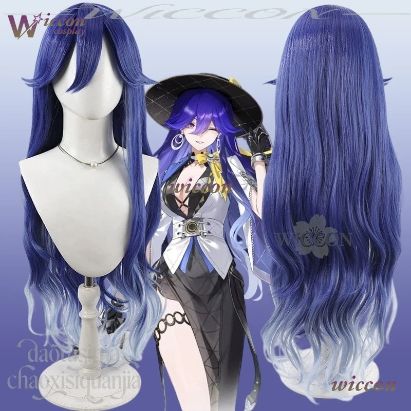 

Game Wuthering Waves Cosplay LUCILLA Long Sexy Dark Blue To Light Blue Gradient Wigs Synthetic Hair Christmas Party 코스프레