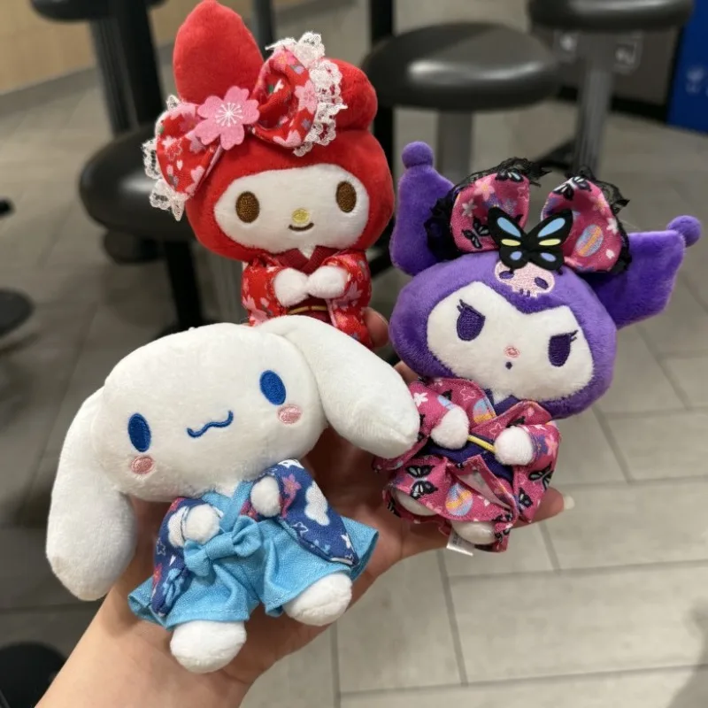 

Sanrios Butterfly Kimono Series Anime Kuromi My Melody Cinnamoroll Plush Doll Bag Hanging Girls Heart Toy Keychain Birthday Gift