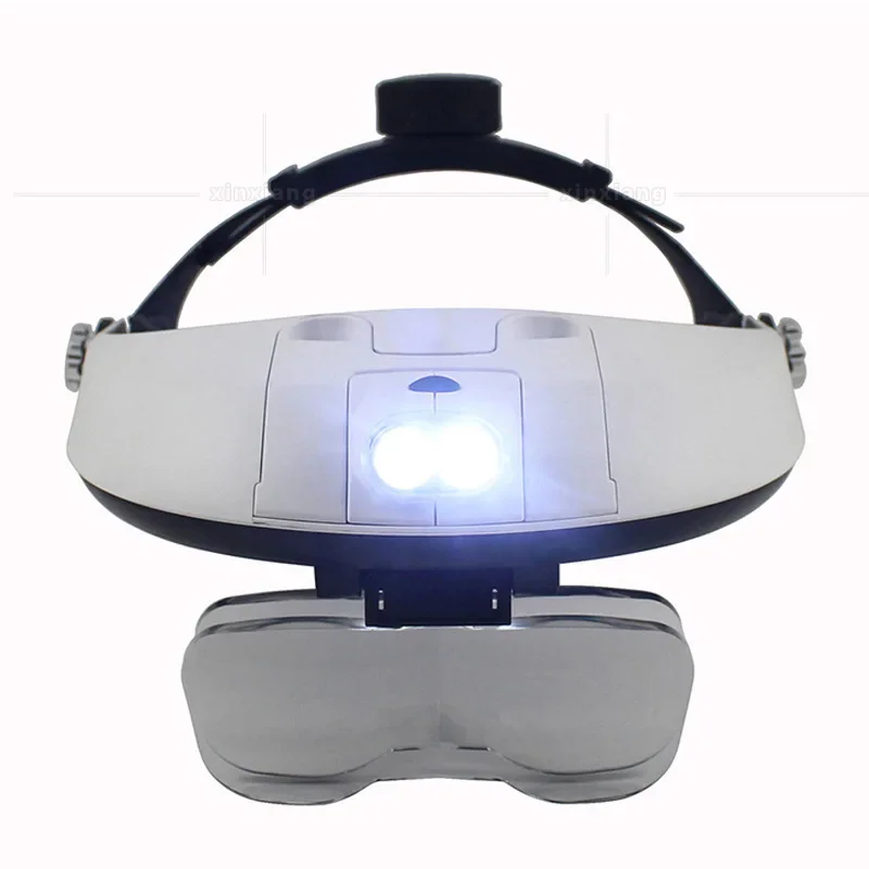 Headband Magnifying Glass with Led Lamp Magnifier for Beekeeping Equipment 1.0-6.0X Multiple Magnification Mirror with 5 Lens