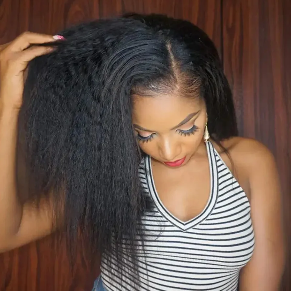 34 بوصة غريب مستقيم الدانتيل الجبهة باروكة من شعر طبيعي 13x4 الدانتيل الشفاف الجبهة الباروكات شعر الإنسان 200% الكثافة