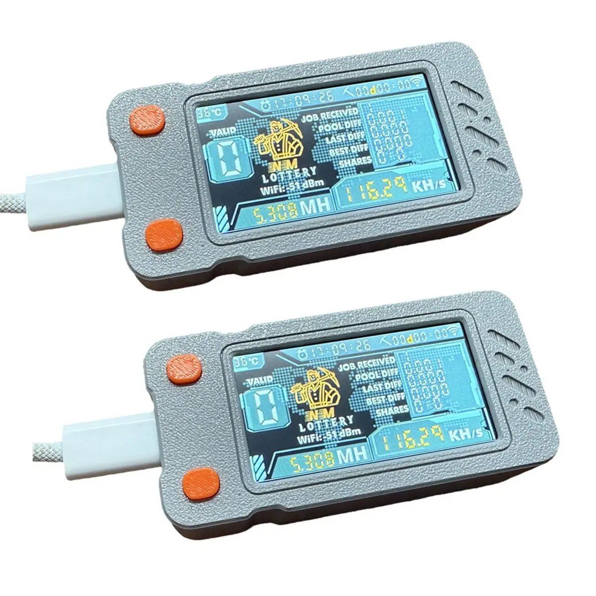 【♮•▲Today-Only!】2PCS Upgraded Miner 117KH/S Mini BTC Solo Lottery Mining Miner with Color Screen Bitcoin BTC Miner Miner