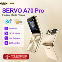 SERVO A70 PRO Flip Mobile Phone 3G WCDMA Dual SIM Standby Speed Dial Call Recording MP3 FM Flashlight Foldable Button Cellphones