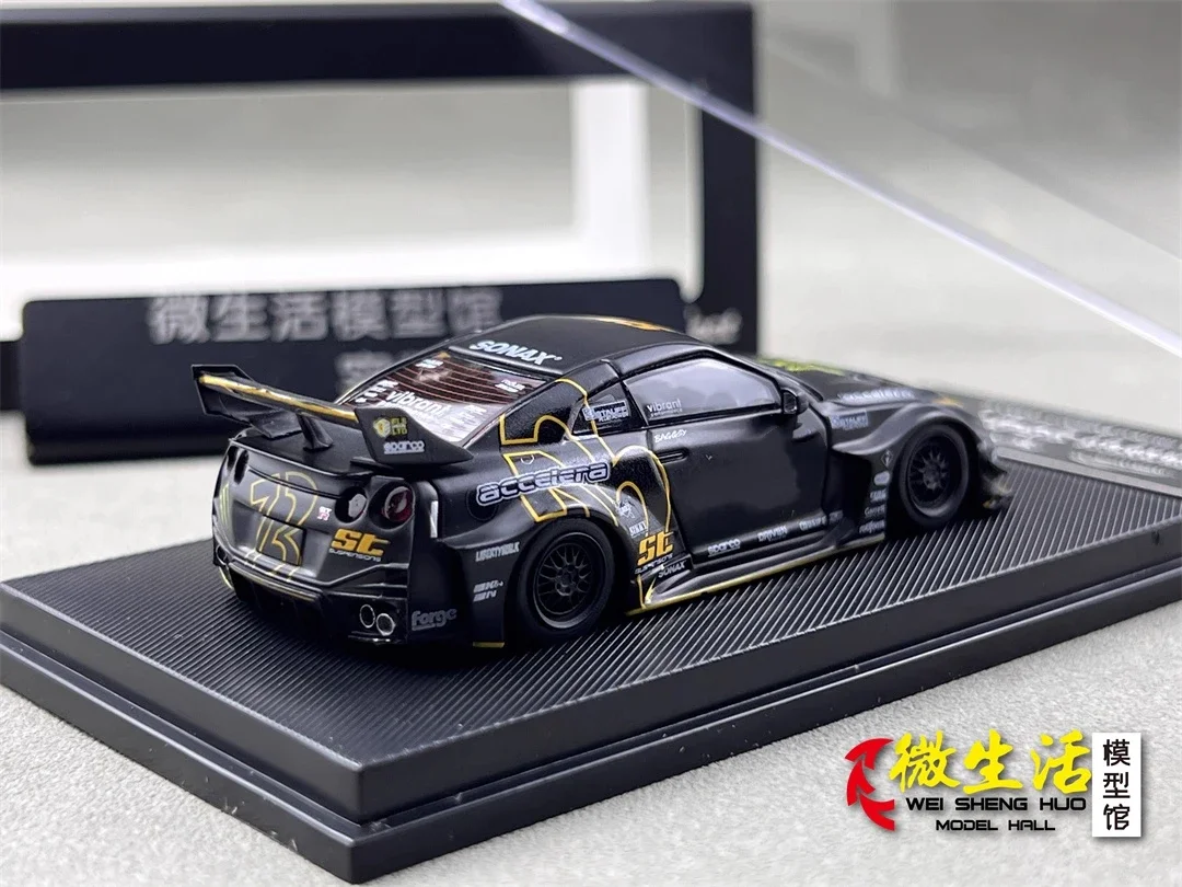 Stocks prêts MC 1:64 LB 35GT-RR, Collection noir mat, modèle de voiture à l'échelle cadeau