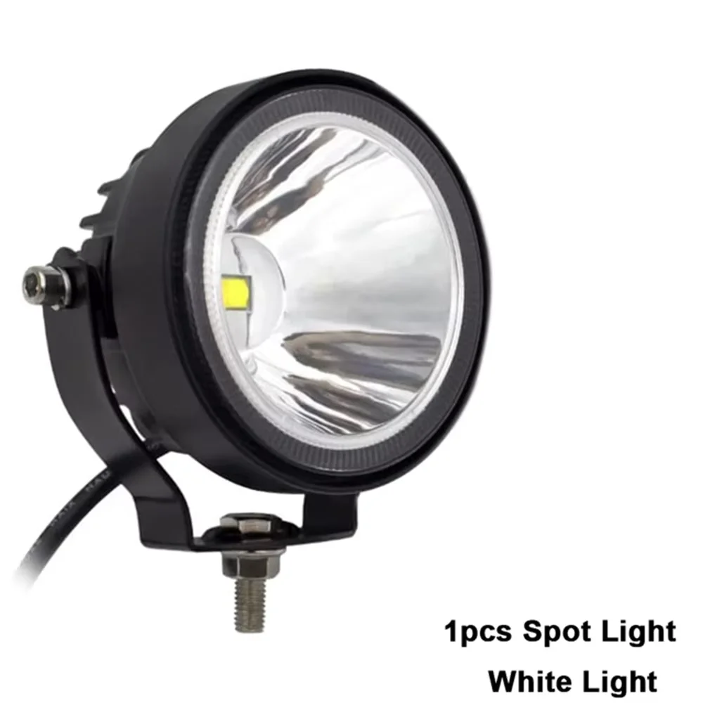 12-48V Car Truck Modification Fog Light Reverse Light Motorcycle Headlight 4-Inch Circular High Brightness Small Sun Spotlight