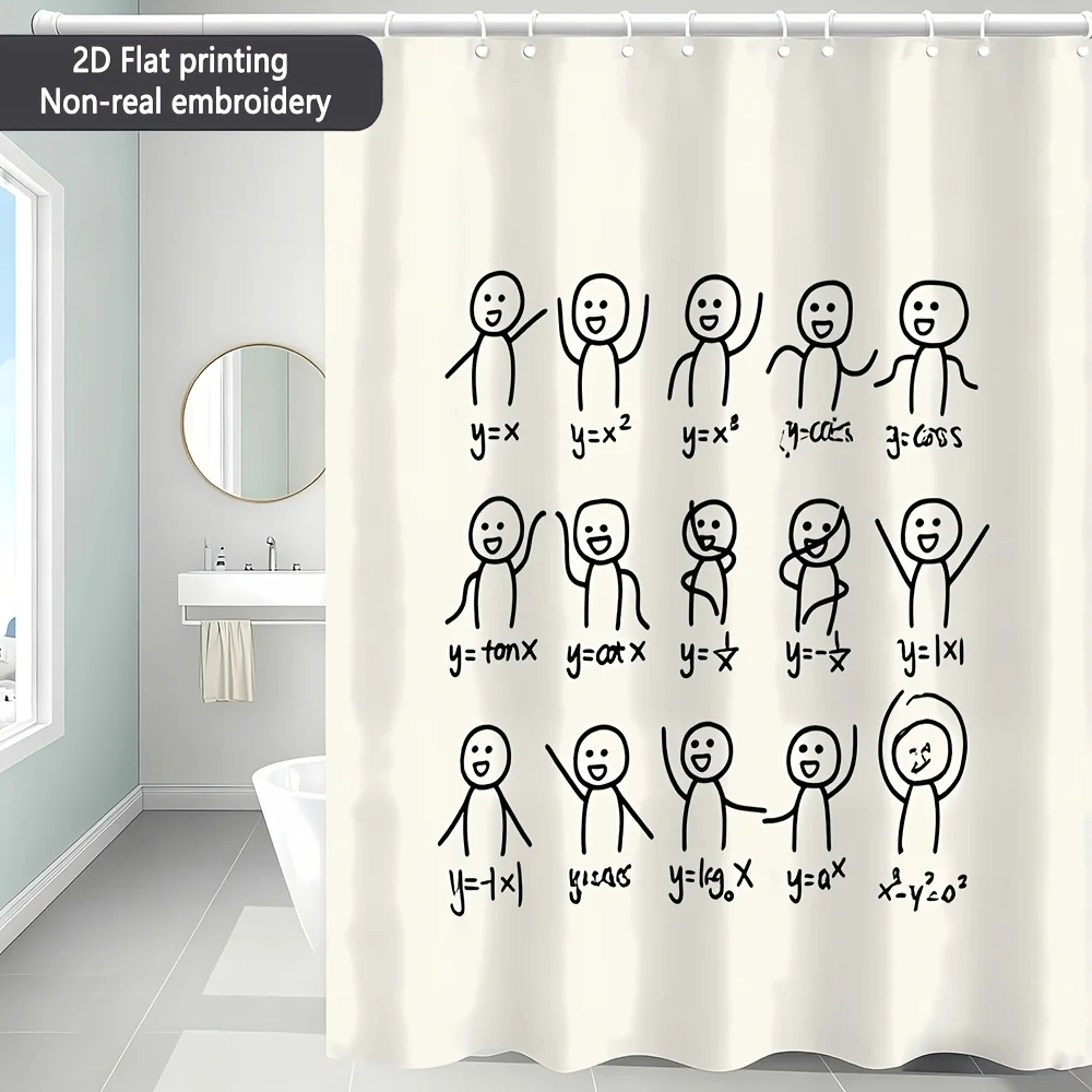 Calculus Math Equation Shower Curtain 180x180cm Geeky Bathroom Decor Waterproof Curtain Scientific Function Wall Art