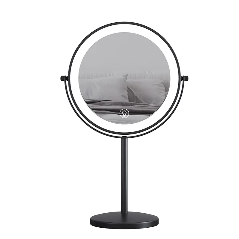 高さ調節可能な両面ミラー、上下に反転する伸縮式ミラー、LEDライト付きデスクトップ、拡大鏡付き化粧鏡、ポ