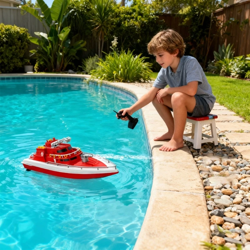 รีโมทคอนโทรล Speedboat ของเล่นระบบควบคุมไร้สาย 2.4GHz มอเตอร์ที่มีประสิทธิภาพ Design สำหรับความสนุกสนานในครอบครัวกลางแจ้ง