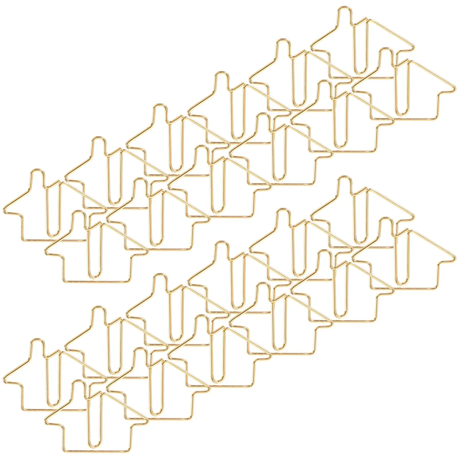50 Pcs Multipurpose Office Paper Clips Gold Carbon Steel File Decorative Small Paperclips