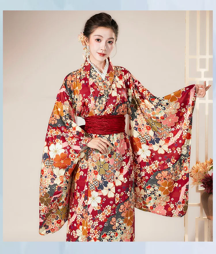 كيمونو مع خدمة تأجير الحزام لسرار القتل المخصصة وتناول الطعام والبقاء والتصوير الفوتوغرافي الموسمي للنساء (وكاتا الحديثة)