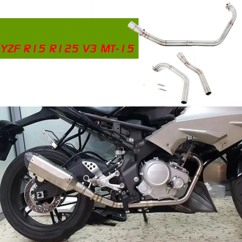 

Мотоциклетная полная выхлопная система, глушитель, выхлопная труба для Yamaha MT-15 V1 V2 08-17 V3 YZF-R15 R125 MT125 2018-2023