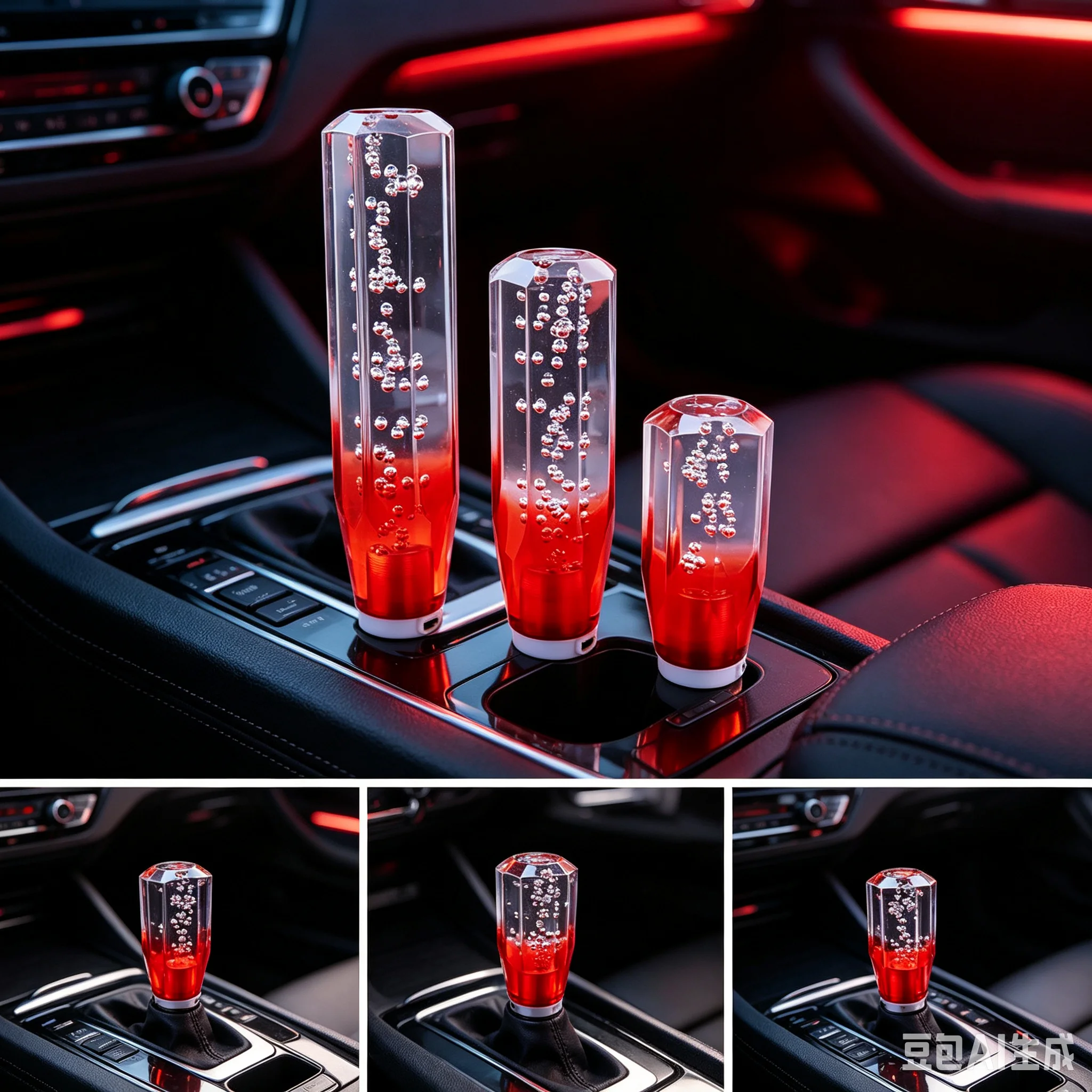 10 15 20cm Car Red White Crystal Resin Gear Shift Knob Bubble AT MT Auto Manual Stick Gear Shifter Stick Lever
