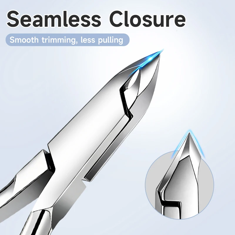UR SUGAR Stainless Steel Cuticle Trimmer with Slant Blade Double Fork Spring Nail Clipper for Precise Manicure & Pedicure Tool