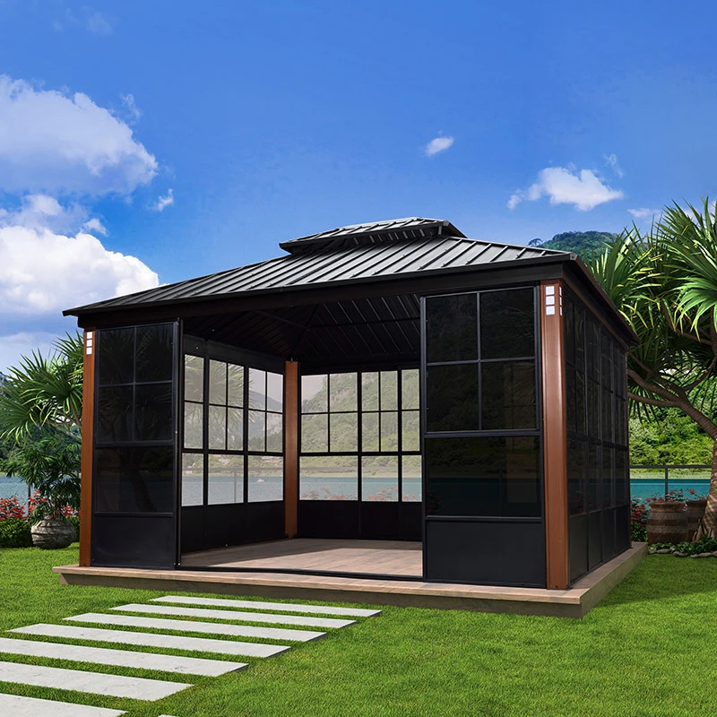 

Outdoor Sunshine Room Pavilion Aluminum Alloy Courtyard Roof Simple House Living Villa Home Stay Assembled House