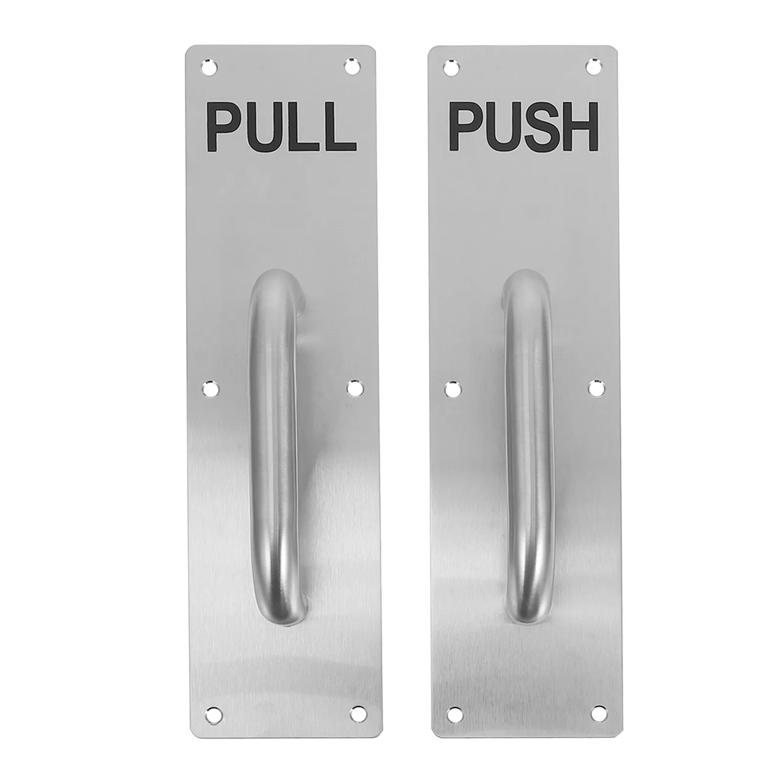 

1Set Push Pull Handle Stainless Steel Door Pull with Signage Plate Compatible with Wooden Composite Doors High Traffic Areas