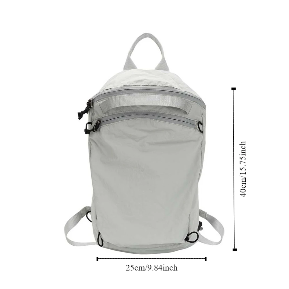 Korean Style Solid Color Backpacks Large Capacity Niche Design Light Soft Nylon Bag Tote Bag Sport Shoulder Bag Office Worker