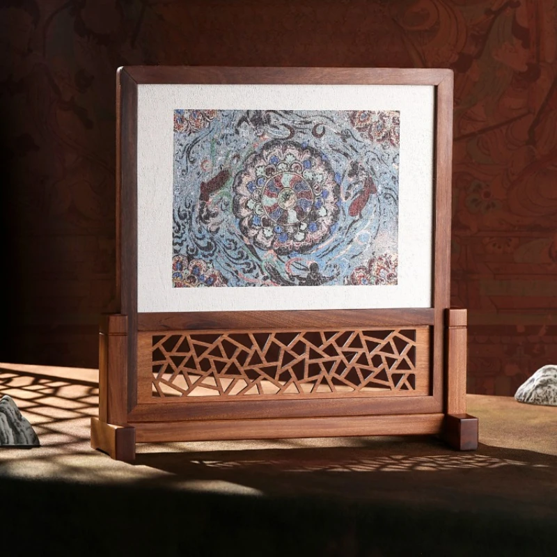 Mural wooden screen ornament, museum merchandise gift desktop ornament for leaders
