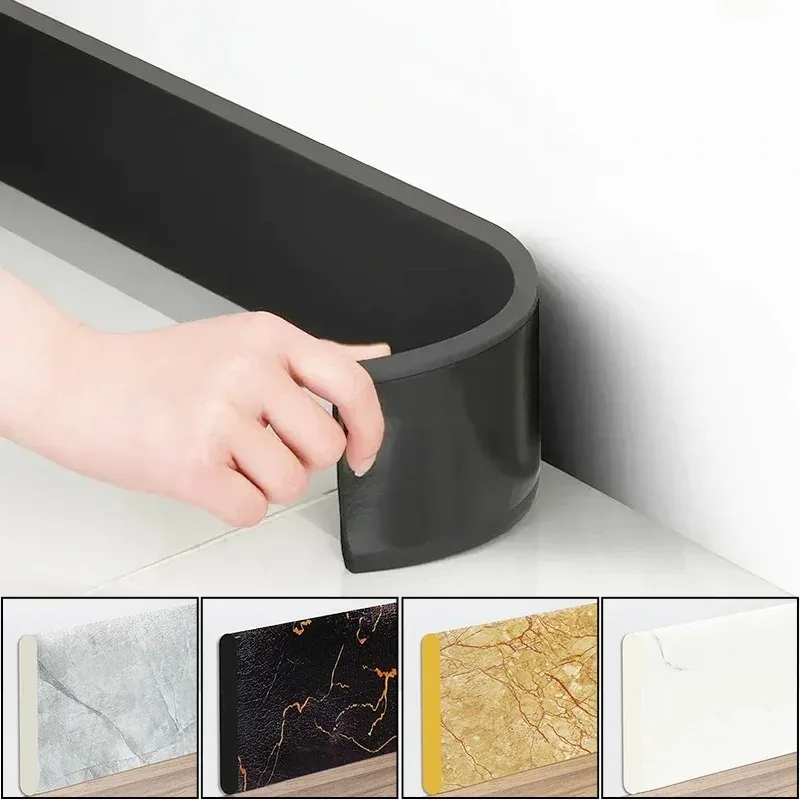 2M Skirting Line 3D Wall Sticker Self Adhesive Waterproof Thickened Anti-collision Decor Strip Living Room Corner Line Sticker