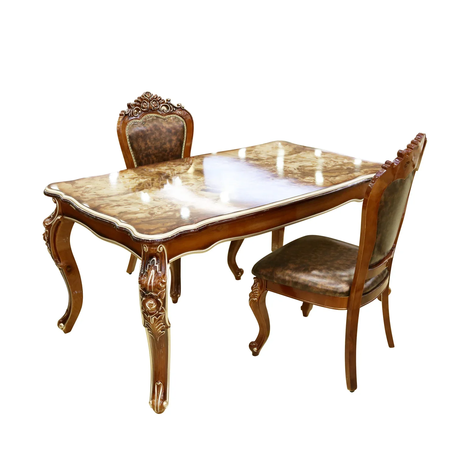 Classical style Cheap price 6 Seaters dining table chairs dinning room furniture set