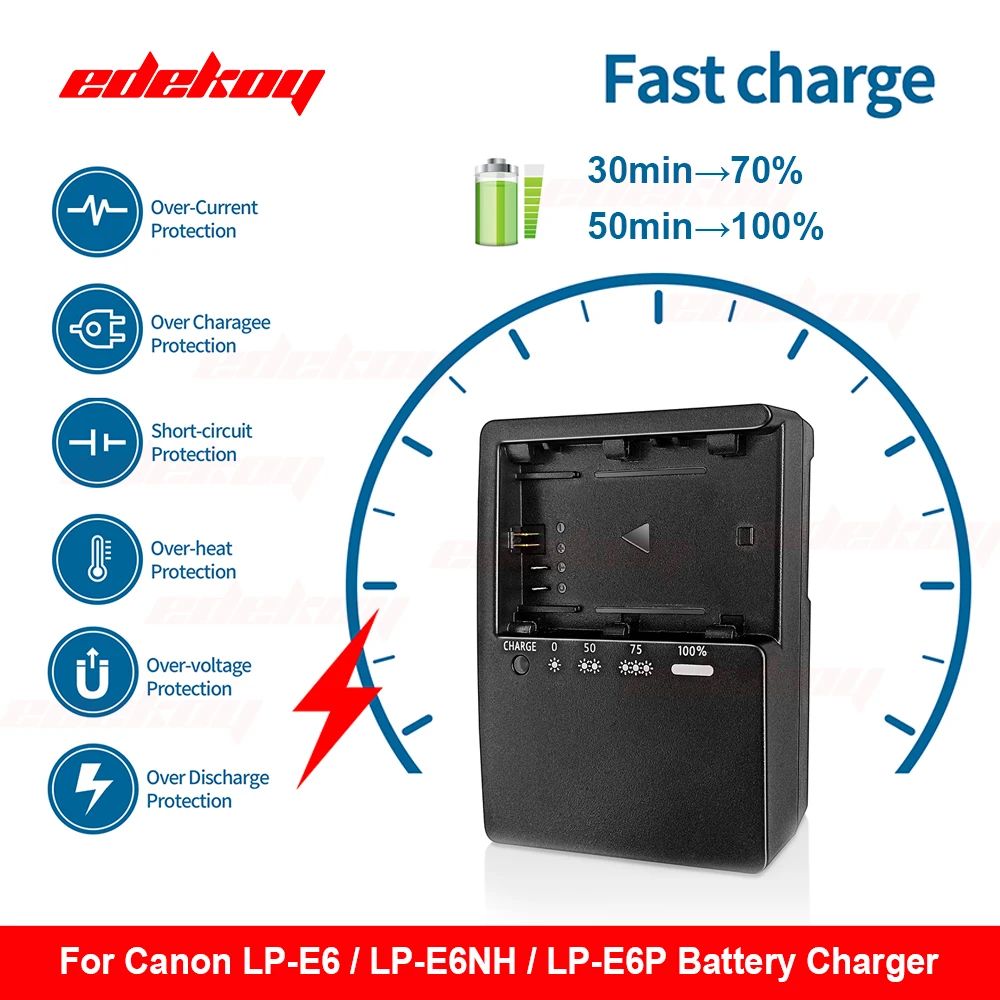 LC-E6  LP-E6N LP-E6NH Camera Battery Charger EU AU UK US Plug LC-E6E LCE6E LC-E6 For 70D 60D 7D 5D2 5D3 Mark II 5D MarkIII LP-E6