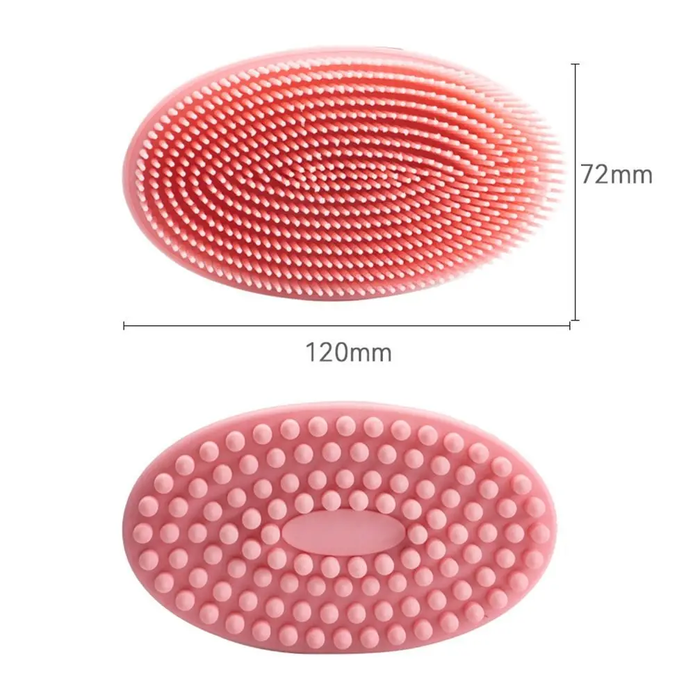 Double-sided Shower Body Brush Silicone Scrubber Brushes With Handle Exfoliating Scrub Skin Massager Exfoliation Bathroom Brush