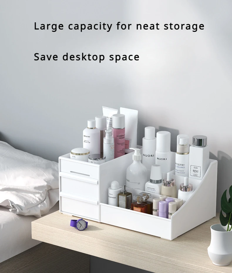 Large-capacity Cosmetic Storage Box Storage Makeup Organizer Jewelry Nail Polish Organizers Bathroom Plastic Organization Home