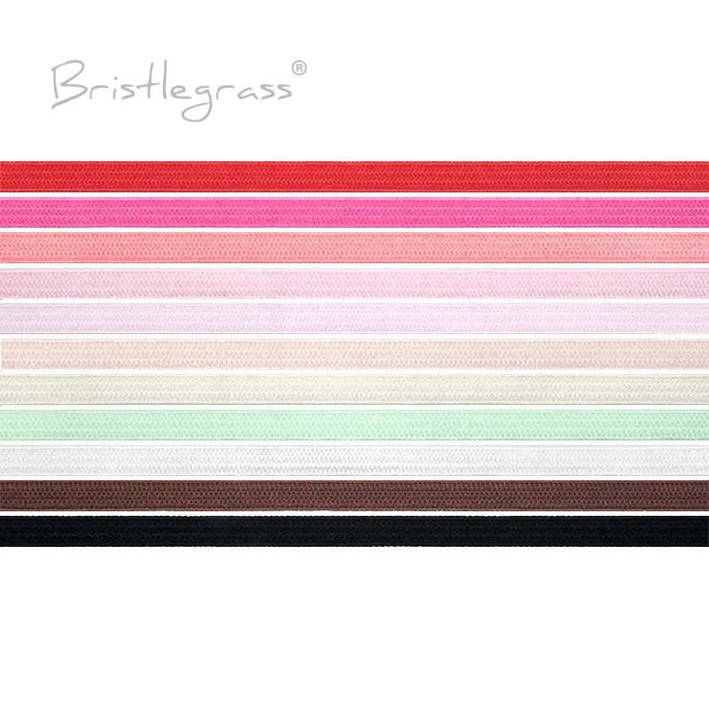 

BRISTLEGRASS 2 5 10 Yard 4mm Solid Color Skinny Elastic Spandex Band Hairband Hair Tie Headband Lace Trim DIY Sewing