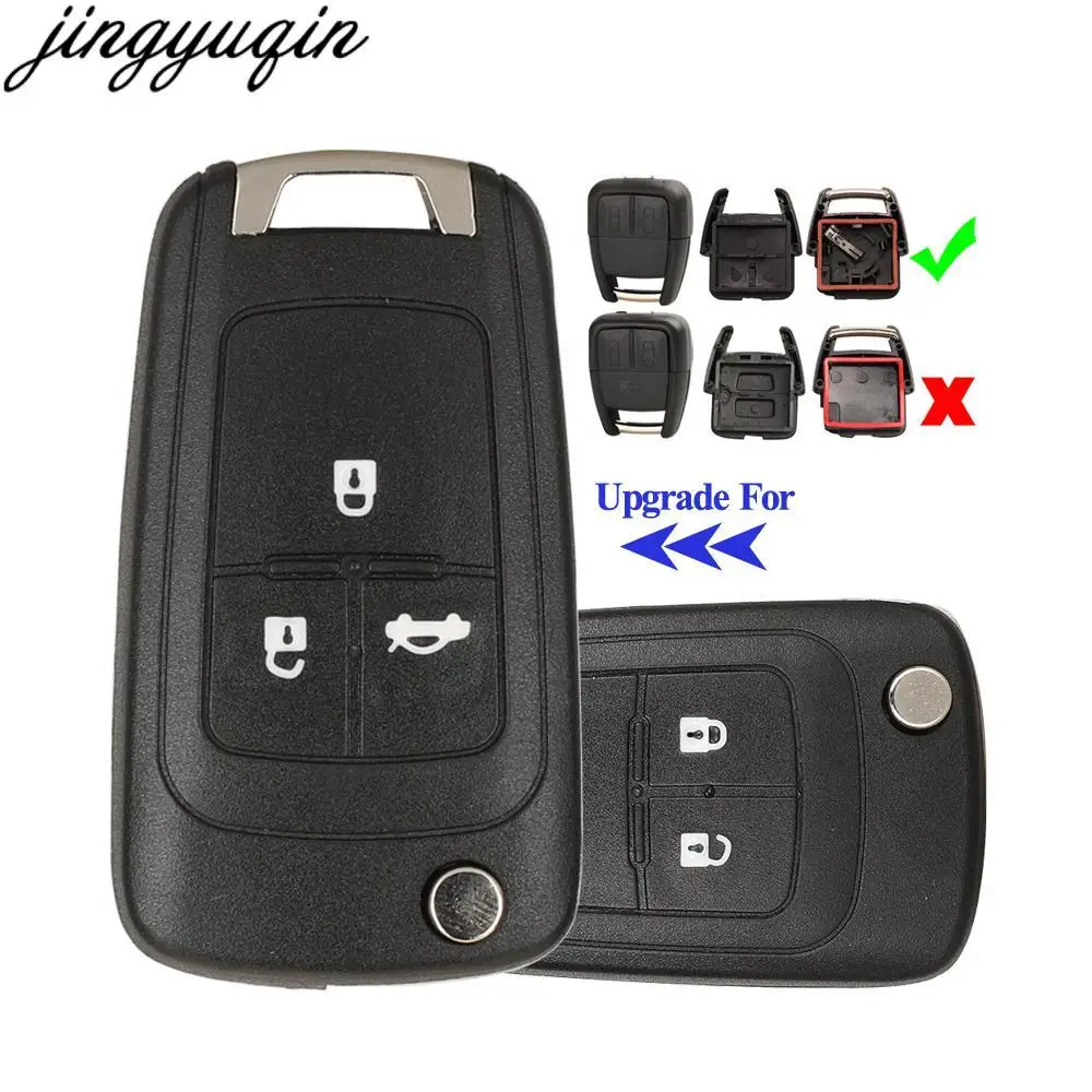 

Jingyuqin 5 шт. обновленный чехол для дистанционного ключа автомобиля для Chevrolet Aveo Camaro Cruze Malibu с держателем батареи левый/правый лезвие