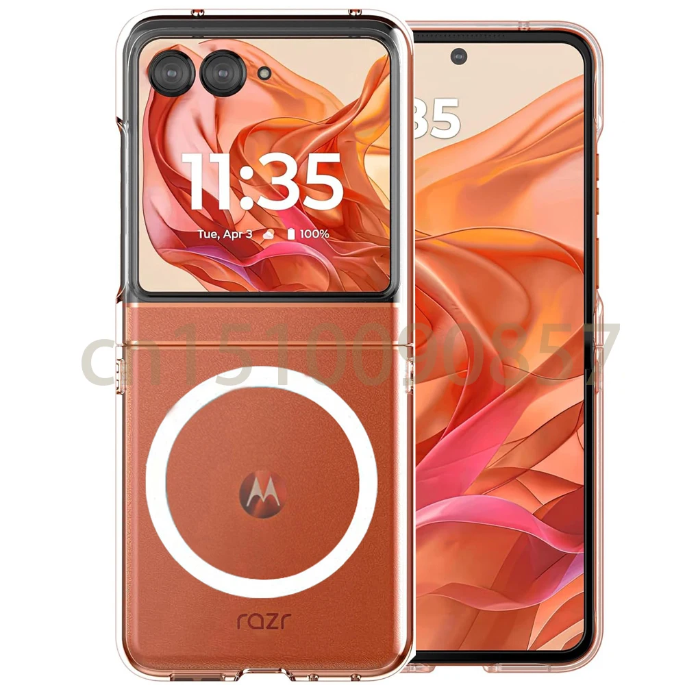 สําหรับMagsafeแม่เหล็กไร้สายชาร์จพลาสติกแข็งกันกระแทกสําหรับMotorola Razr 50 Ultra Razr50 Plus 2024