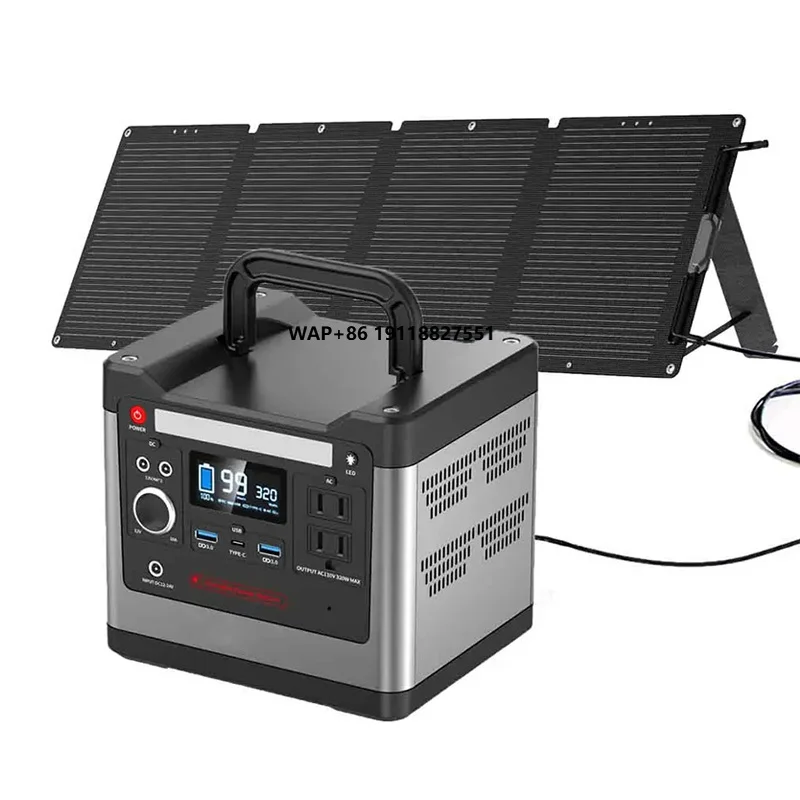 

Portable 600W/800W/1000W Solar Generator Power Station with LiFePO4 and LED Lights Emergency Lithium Ion Battery Solar Panels