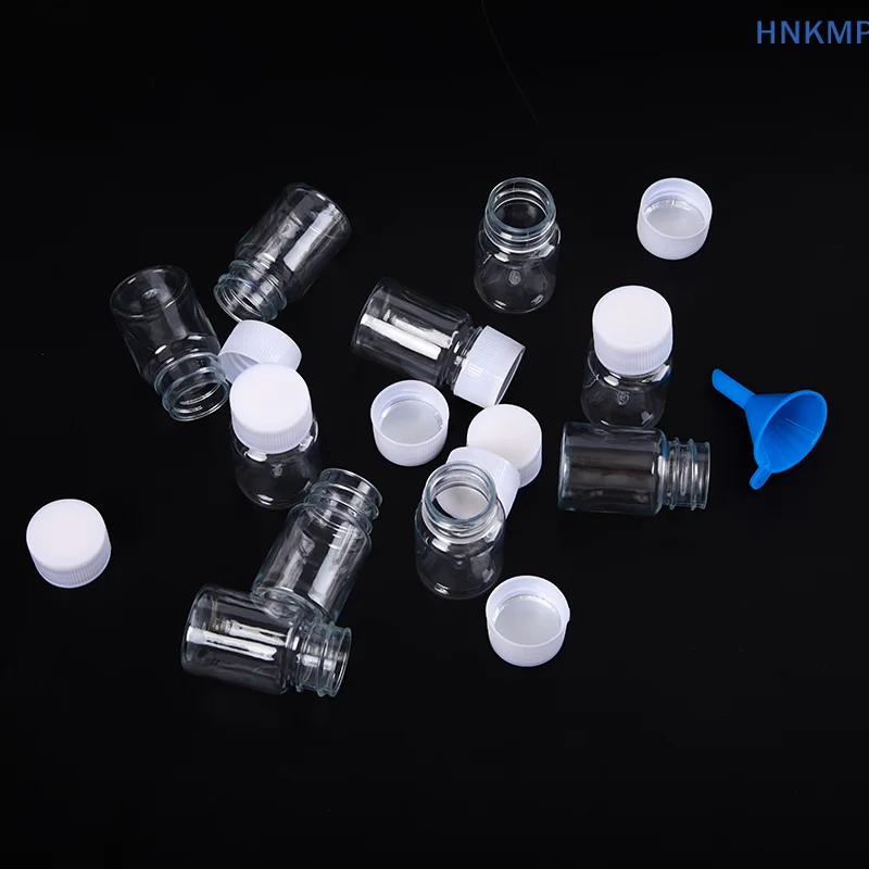 

10PCS Plastic PET Clear Empty Seal Bottles Solid Powder Medicine Pill Vial Container Reagent Packing Bottle Refillable Bottles