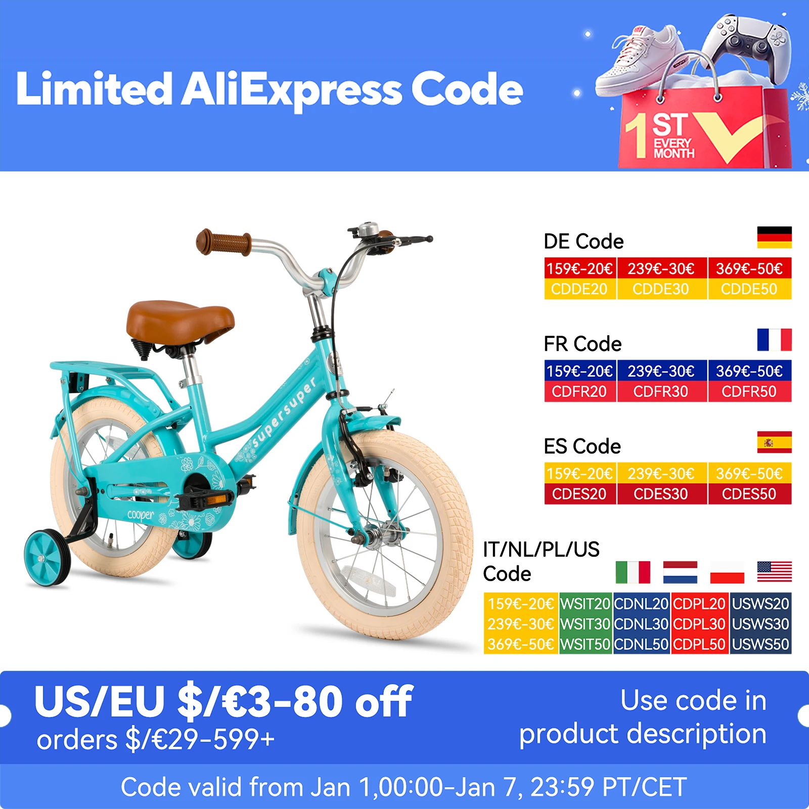 JOYSTAR Girls Bike for 2-12 Years Old Toddlers and Kids, 12